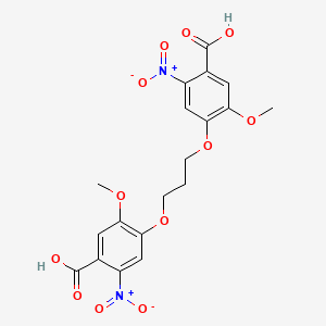 molecular formula C19H18N2O12 B1609747 Benzoic acid, 4,4'-[1,3-propanediylbis(oxy)]bis[5-methoxy-2-nitro- CAS No. 140658-45-3