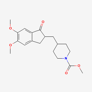 molecular formula C19H25NO5 B1609755 Methyl 4-((5,6-dimethoxy-1-oxo-2,3-dihydro-1H-inden-2-yl)methyl)piperidine-1-carboxylate CAS No. 192701-59-0