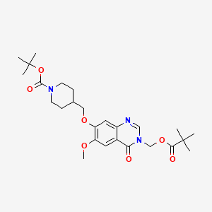 tert-Butyl 4-(((6-methoxy-4-oxo-3-((pivaloyloxy)methyl)-3,4-dihydroquinazolin-7-yl)oxy)methyl)piperidine-1-carboxylate