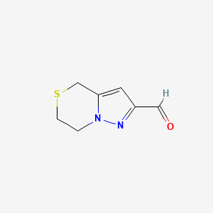 molecular formula C7H8N2OS B1609795 6,7-dihydro-4H-pyrazolo[5,1-c][1,4]thiazine-2-carbaldehyde CAS No. 623564-62-5