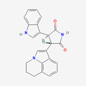 2,5-Pyrrolidinedione, 3-(5,6-dihydro-4H-pyrrolo[3,2,1-ij]quinolin-1-yl)-4-(1H-indol-3-yl)-, (3S,4S)-