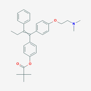 molecular formula C₃₁H₃₇NO₃ B016099 (E)-1-[4-[2-(N,N-Dimethylamino)ethoxy]phenyl]-1-[4-(trimethylacetoxy)phenyl]-2-phenylbut-1-ene CAS No. 177748-19-5