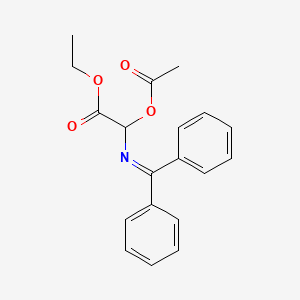 molecular formula C19H19NO4 B1609920 Ethyl (acetyloxy)[(diphenylmethylidene)amino]acetate CAS No. 97611-55-7