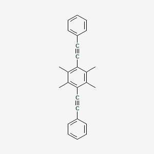 molecular formula C26H22 B1609982 Benzene, 1,2,4,5-tetramethyl-3,6-bis(phenylethynyl)- CAS No. 140477-37-8