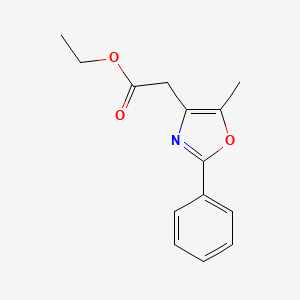 molecular formula C14H15NO3 B1609999 Ethyl 5-methyl-2-phenyl-4-oxazoleacetate CAS No. 369631-83-4