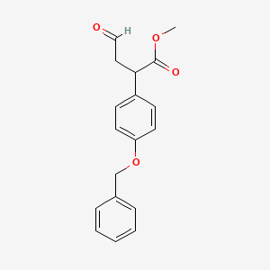 molecular formula C18H18O4 B1610011 Methyl 2-(4-(benzyloxy)phenyl)-4-oxobutanoate CAS No. 634196-85-3
