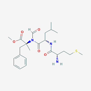 molecular formula C23H35N3O5S B161002 Formylmethionyl-leucyl-alpha-methyl(phenylalanine) methyl ester CAS No. 134574-90-6