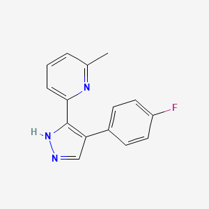 molecular formula C15H12FN3 B1610026 2-(4-(4-Fluorophenyl)-1H-pyrazol-3-yl)-6-methylpyridine CAS No. 607738-00-1