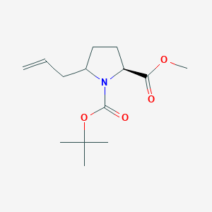 molecular formula C14H23NO4 B1610050 (2S)-5-Allyl-1,2-pyrrolidinedicarboxylic acid 1-(tert-butyl) 2-methyl ester CAS No. 195964-65-9