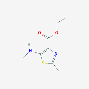 molecular formula C8H12N2O2S B161006 Ethyl 2-methyl-5-(methylamino)-1,3-thiazole-4-carboxylate CAS No. 128242-99-9