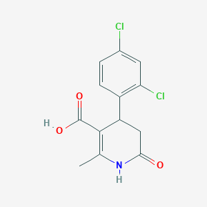 molecular formula C13H11Cl2NO3 B1610071 4-(2,4-Dichlorophenyl)-2-methyl-6-oxo-1,4,5,6-tetrahydropyridine-3-carboxylic acid CAS No. 423120-07-4