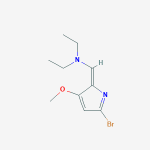 molecular formula C10H15BrN2O B1610072 N-((5-Bromo-3-methoxy-2H-pyrrol-2-ylidene)methyl)-N-ethylethanamine CAS No. 803712-71-2