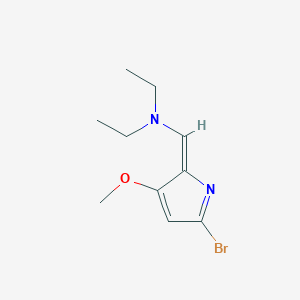 molecular formula C10H15BrN2O B1610072 N-[(E)-(5-Bromo-3-methoxy-2H-pyrrol-2-ylidene)methyl]-N-ethylethanamine CAS No. 803712-71-2
