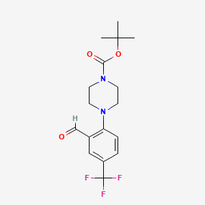 molecular formula C17H21F3N2O3 B1610086 叔丁基 4-(2-甲酰-4-(三氟甲基)苯基)哌嗪-1-羧酸酯 CAS No. 626219-95-2