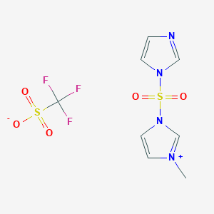 molecular formula C8H9F3N4O5S2 B1610090 3-(Imidazole-1-sulfonyl)-1-methyl-3H-imidazol-1-ium triflate CAS No. 489471-57-0
