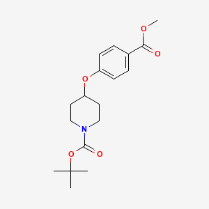 molecular formula C18H25NO5 B1610127 Methyl-4-(N-(tert-butoxycarbonyl)-4-piperidinyloxy)benzoate CAS No. 281235-00-5