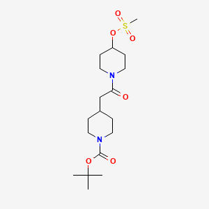 molecular formula C18H32N2O6S B1610149 tert-butyl 4-(2-(4-((methylsulfonyl)oxy)piperidin-1-yl)-2-oxoethyl)piperidine-1-carboxylate CAS No. 440634-25-3