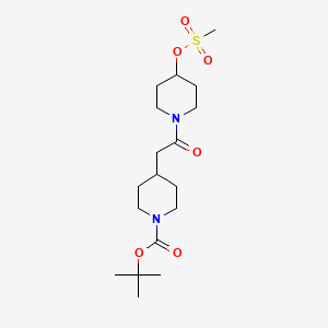 molecular formula C18H32N2O6S B1610149 叔丁基 4-{2-[4-(甲磺酰氧基)哌啶-1-基]-2-氧代乙基}哌啶-1-羧酸酯 CAS No. 440634-25-3