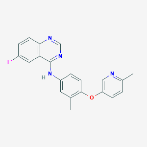 molecular formula C21H17IN4O B1610318 (6-Iodo-quinazolin-4-yl)-[3-methyl-4-(6-methyl-pyridin-3-yloxy)-phenyl]-amine CAS No. 537705-05-8