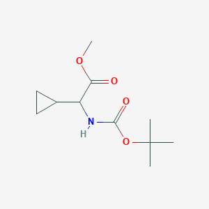 molecular formula C11H19NO4 B1610319 Methyl-2-(tert-butoxycarbonylamino)-2-cyclopropylacetate CAS No. 638207-62-2
