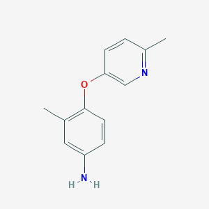 molecular formula C13H14N2O B1610328 3-甲基-4-((6-甲基吡啶-3-基)氧基)苯胺 CAS No. 537705-06-9