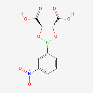 molecular formula C10H8BNO8 B1610329 (4R,5R)-2-(3-nitrophenyl)-1,3,2-dioxaborolane-4,5-dicarboxylic Acid CAS No. 467443-01-2