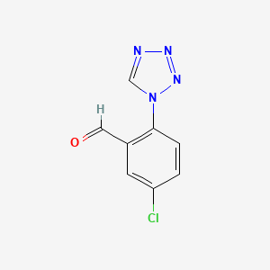 molecular formula C8H5ClN4O B1610342 5-Chloro-2-(1H-tetrazol-1-yl)benzaldehyde CAS No. 879016-22-5