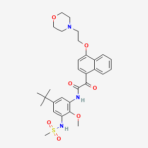 molecular formula C30H37N3O7S B1610428 N-[5-tert-butyl-3-(methanesulfonamido)-2-methoxyphenyl]-2-[4-(2-morpholin-4-ylethoxy)naphthalen-1-yl]-2-oxoacetamide CAS No. 848144-15-0
