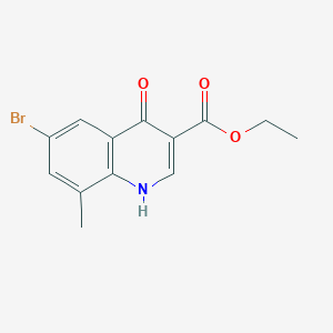 molecular formula C13H12BrNO3 B1610480 Ethyl 6-bromo-4-hydroxy-8-methylquinoline-3-carboxylate CAS No. 67643-31-6