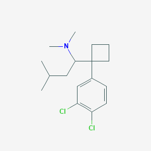 molecular formula C17H25Cl2N B1610501 1-(1-(3,4-dichlorophenyl)cyclobutyl)-N,N,3-trimethylbutan-1-amine CAS No. 766462-77-5