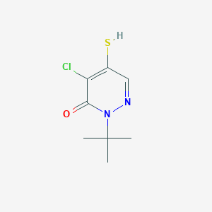 molecular formula C8H11ClN2OS B1610559 4-Chloro-2-(1,1-dimethylethyl)-5-mercapto-3(2H)-pyridazinone CAS No. 96490-18-5