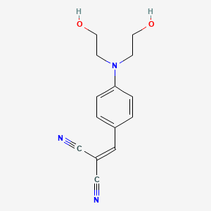 molecular formula C14H15N3O2 B1610565 ({4-[Bis(2-hydroxyethyl)amino]phenyl}methylidene)propanedinitrile CAS No. 63619-34-1