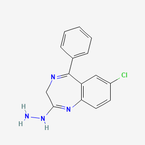 molecular formula C15H13ClN4 B1610567 7-Chloro-2-hydrazino-5-phenyl-3H-1,4-benzodiazepine CAS No. 18091-89-9