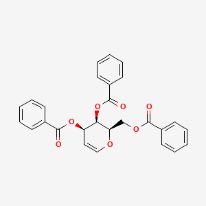 molecular formula C27H22O7 B1610594 1,5-Anhydro-2-deoxy-D-lyxo-hex-1-enitol tribenzoate CAS No. 34948-79-3