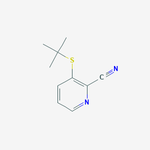 molecular formula C10H12N2S B016106 3-tert-Butylsulfanyl-pyridine-2-carbonitrile CAS No. 178811-40-0