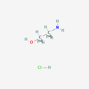molecular formula C2H8ClNO B1610728 Ethanolamine-1,2-14C hydrochloride CAS No. 80335-50-8