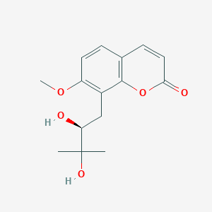 molecular formula C15H18O5 B016108 8-[(2S)-2,3-dihydroxy-3-methylbutyl]-7-methoxychromen-2-one CAS No. 5875-49-0