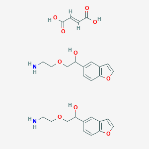 molecular formula C28H34N2O10 B161091 alpha-((2-Aminoethoxy)methyl)-5-benzofuranmethanol (E)-2-butenedioate (2:1) (salt) CAS No. 131964-87-9