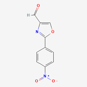 molecular formula C10H6N2O4 B1610987 2-(4-Nitro-phenyl)-oxazole-4-carbaldehyde CAS No. 59398-92-4