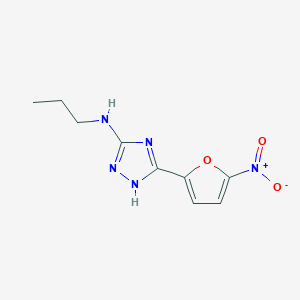 molecular formula C9H11N5O3 B161100 s-Triazole, 5-propylamino-3-(5-nitro-2-furyl)- CAS No. 10187-90-3
