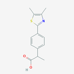 molecular formula C14H15NO2S B161101 2-[4-(4,5-Dimethylthiazol-2-yl)phenyl]propanoic acid CAS No. 132483-46-6