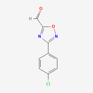 molecular formula C9H5ClN2O2 B1611044 3-(4-Chlorophenyl)-1,2,4-oxadiazole-5-carbaldehyde CAS No. 73217-76-2