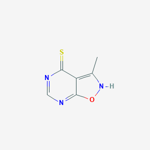 molecular formula C6H5N3OS B161107 3-methylisoxazolo[5,4-d]pyrimidine-4(5H)-thione CAS No. 130783-68-5