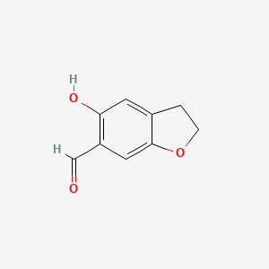 molecular formula C9H8O3 B1611104 5-Hydroxy-2,3-dihydrobenzofuran-6-carbaldehyde CAS No. 99385-88-3