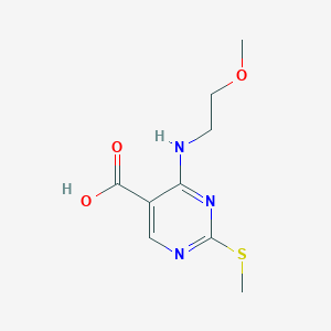 molecular formula C9H13N3O3S B1611254 4-(2-Methoxyethylamino)-2-(methylthio)pyrimidine-5-carboxylic acid CAS No. 76360-92-4