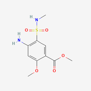 molecular formula C10H14N2O5S B1611265 Methyl 4-amino-5-methylaminosulphonyl-o-anisate CAS No. 81982-30-1