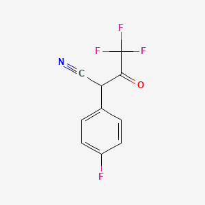 molecular formula C10H5F4NO B1611329 4,4,4-Trifluoro-2-(4-fluorophenyl)-3-oxobutanenitrile CAS No. 3108-23-4