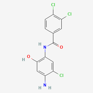 molecular formula C13H9Cl3N2O2 B1611396 N-(4-Amino-5-chloro-2-hydroxyphenyl)-3,4-dichlorobenzamide CAS No. 95709-82-3
