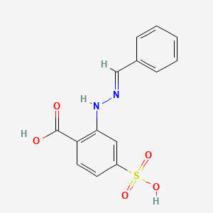 molecular formula C14H12N2O5S B1611402 2-[(2E)-2-Benzylidenehydrazinyl]-4-sulfobenzoic acid CAS No. 77734-52-2