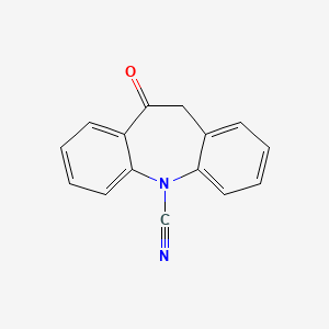 molecular formula C15H10N2O B1611404 10,11-Dihydro-10-oxo-5H-dibenz(b,f)azepine-5-carbonitrile CAS No. 78880-65-6
